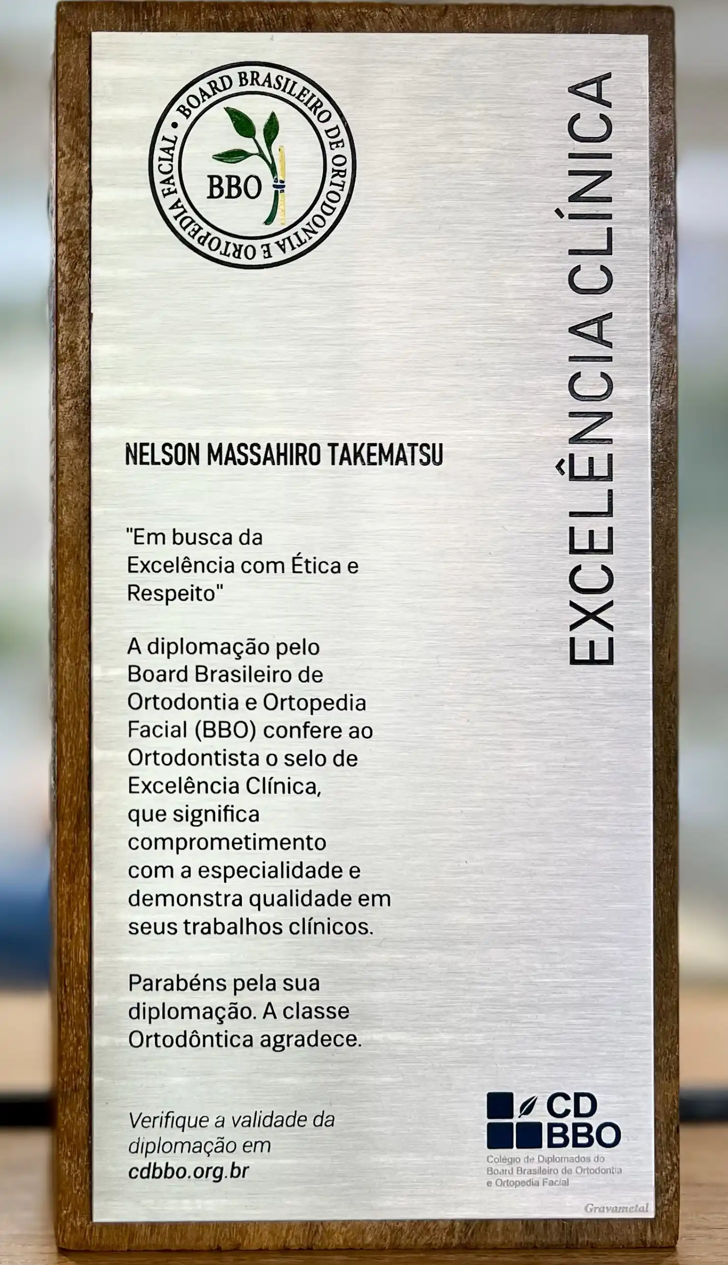 Troféu Board — Reconhecimento Clínico